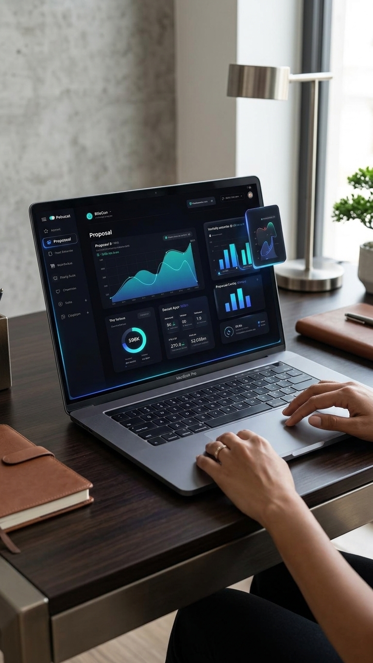 ProposalPulse dashboard on a laptop